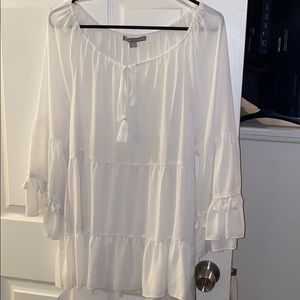 Size L 3/4 length sleeve white blouse